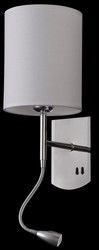 Casa Padrino Applique Murale Argent / Crème 16 x 16 x H. 35 cm - Lampe avec liseuse flexible