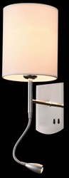 Casa Padrino Applique Murale Argent / Crème 16 x 16 x H. 35 cm - Lampe avec liseuse flexible