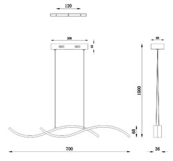 Casa Padrino Luxury LED Pendant Light Silver 70 x H. 6.8 cm - Modern Designer Ceiling Lamp