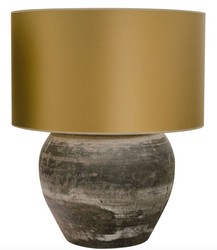 Casa Padrino lampe de table en terre cuite de luxe gris / or Ø 60 x H. 72 cm - Meubles de Luxe