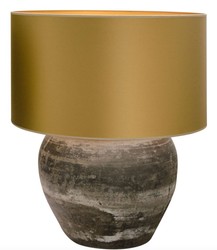 Casa Padrino lampe de table en terre cuite de luxe gris / or Ø 60 x H. 72 cm - Meubles de Luxe