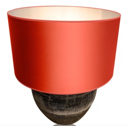 Casa Padrino lampe de table en terre cuite de luxe gris / orange Ø 60 x H. 72 cm - Meubles de Luxe