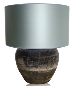 Casa Padrino lampe de table en terre cuite de luxe gris / bleu clair Ø 60 x H. 72 cm - Meubles de Luxe