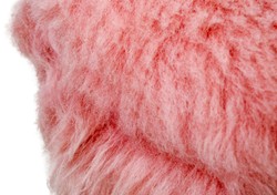 Casa Padrino Luxury Stool in Pink and Black, Ø 40 x H. 57 cm, Stool made of Pine Wood with Sheepskin