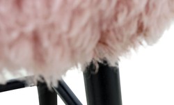 Casa Padrino Luxury Stool in Pink and Black, Ø 40 x H. 57 cm, Stool made of Pine Wood with Sheepskin