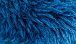 Casa Padrino Luxury Stool Blue / Black Ø 40 x H. 57 cm - Ottoman with Sheepskin
