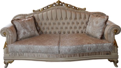 Casa Padrino Divano 3 posti barocco di lusso in beige, crema, avorio e oro, larghezza 215 cm - Mobile di prestigio per ambienti raffinati Casa Padrino Divano 3 posti barocco di lusso in beige, crema, avorio e oro, larghezza 215 cm - Mobile di prestigio per ambienti raffinati