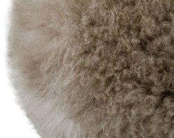 Casa Padrino Luxury Stool Cappuccino / Black Ø 40 x H. 57 cm - Ottoman with Sheepskin