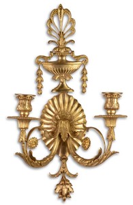 Casa Padrino Baroque Wall Candle Holder Gold 29.5 x 16 x H. 53.5 cm - Living Room Deco in Baroque Style