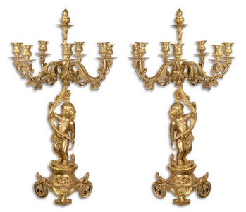 Casa Padrino Baroque Candlestick Set Gold 46 x 46 x H. 83 cm - Elegant & Sumptuous