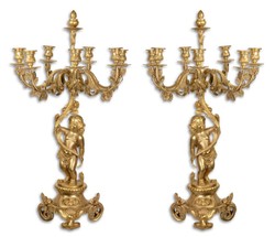 Casa Padrino Baroque Candlestick Set Gold 46 x 46 x H. 83 cm - Elegant & Sumptuous