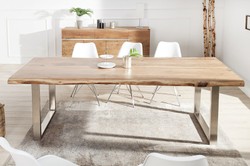 Casa Padrino Designer Table de salle à manger en bois massif naturel - Acacia - 200 x 100 x H.80 cm - Fait de bois d'acacia massif Casa Padrino Designer Table de salle à manger en bois massif naturel - Acacia - 200 x 100 x H.80 cm - Fait de bois d'acacia massif