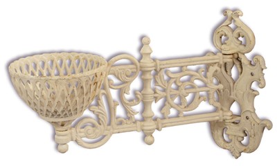 Casa Padrino Art Nouveau Maceta Colgador de pared Crema Antigua 24,2 x 61,5 cm - Jardín Deco