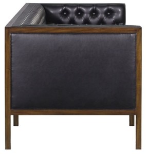 Casa Padrino Chesterfield Echtleder 3-Sitzer Sofa Schwarz / Braun 213 x 78 x H. 72 cm - Hotel Möbel