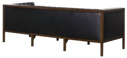 Casa Padrino Chesterfield Canapé Cuir Véritable 3 places Noir / Marron 213 x 78 x H. 72 cm - Mobilier d'Hôtel