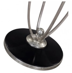 Casa Padrino table de bar de luxe argent / noir Ø 60 x H. 70 cm - Table de Bar Ronde