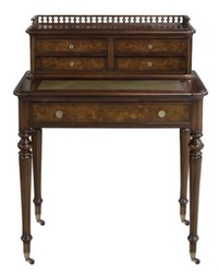 Casa Padrino tavolo da segretaria in mogano con 5 cassetti marrone / verde 79 x 50 x H. 101 cm - Qualità di Lusso