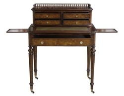 Casa Padrino tavolo da segretaria in mogano con 5 cassetti marrone / verde 79 x 50 x H. 101 cm - Qualità di Lusso