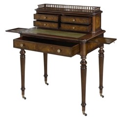 Casa Padrino tavolo da segretaria in mogano con 5 cassetti marrone / verde 79 x 50 x H. 101 cm - Qualità di Lusso
