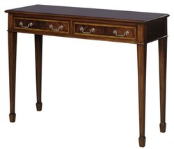 Casa Padrino Console Art Nouveau en Acajou Brun 102,5 x 36,3 x H. 78,6 cm - Console de Luxe Art Nouveau avec 2 Tiroirs