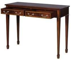 Casa Padrino Console Art Nouveau en Acajou Brun 102,5 x 36,3 x H. 78,6 cm - Console de Luxe Art Nouveau avec 2 Tiroirs