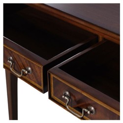 Casa Padrino Console Art Nouveau en Acajou Brun 102,5 x 36,3 x H. 78,6 cm - Console de Luxe Art Nouveau avec 2 Tiroirs