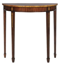 Casa Padrino Art Nouveau Mahogany Console Brown / Gold 81 x 35 x H. 83 cm - Luxury Art Nouveau Console Table