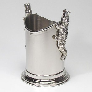 Casa Padrino table wine bottles holder height with crocodiles H 19 cm, diameter 12 cm- wine cooler plated wine stand wine bottles cooler wine bottle holder Casa Padrino table wine bottles holder height with crocodiles H 19 cm, diameter 12 cm- wine cooler plated wine stand wine bottles cooler wine bottle holder
