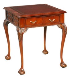 Casa Padrino mesa auxiliar de caoba barroca de lujo rojo marrón / marrón 56 x 56 x H. 66 cm - Muebles de Salón Barrocos y Art Nouveau
