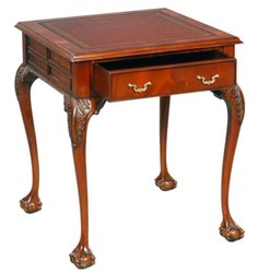 Casa Padrino mesa auxiliar de caoba barroca de lujo rojo marrón / marrón 56 x 56 x H. 66 cm - Muebles de Salón Barrocos y Art Nouveau