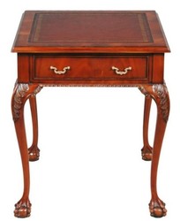 Casa Padrino mesa auxiliar de caoba barroca de lujo rojo marrón / marrón 56 x 56 x H. 66 cm - Muebles de Salón Barrocos y Art Nouveau