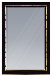 Casa Padrino espejo de pared de lujo negro / oro 81 x H. 106 cm - Colección de Lujo