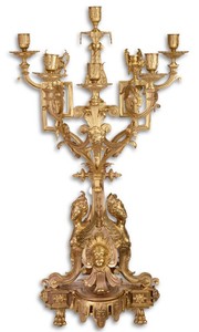 Casa Padrino Baroque Style Candlestick / Candle Holder Gold 45 x 34 x H. 75 cm - Noble and Sumptuous