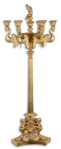Casa Padrino Baroque Candlestick / Candle Holder Gold 32.5 x 32.5 x H. 76.5 cm - Noble & Sumptuous