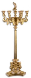 Casa Padrino Bougeoir de Style Baroque Or 32,5 x 32,5 x H. 76,5 cm - Elégant et Somptueux