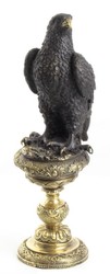 Casa Padrino Bronze Figure Aigle Noir / Or 13,3 x 18,9 x H 42,6 cm - Décoration de Luxe