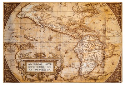 Casa Padrino Art Decó Alfombra de Pared Mapa del Mundo Marrón / Beige 180 x 130 cm - Muebles Art Decó