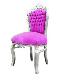 Barocco Cena sedia rosa / argento