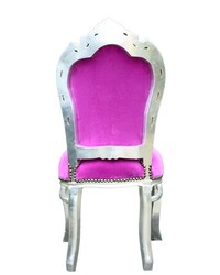 Barocco Cena sedia rosa / argento