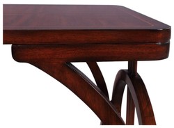 Casa Padrino Art Déco Snack Table / Table d'Appoint en Acajou Marron 40 x 40 x H. 62 cm - Mobilier de Luxe