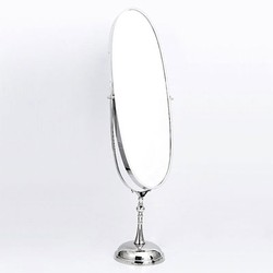 Espejo de maquillaje Casa Padrino Luxury Nickel plateado 47 - H.156 cm - Espejo de cosmética - Luxury Hotel Collection Espejo de maquillaje Casa Padrino Luxury Nickel plateado 47 - H.156 cm - Espejo de cosmética - Luxury Hotel Collection