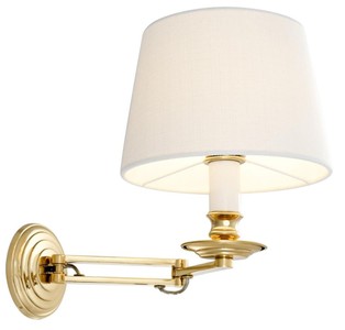 Casa Padrino applique de luxe avec bras pivotant or / blanc 22 x 21,5 x H. 27,5 cm - Lampe pour Hôtels et Restaurants