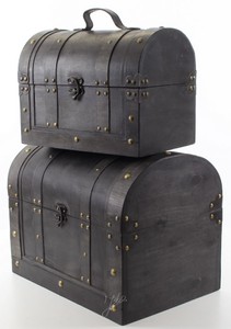 Casa Padrino Art Deco Holz Lunchbox Set Schwarz - Wohnzimmer Dekoration