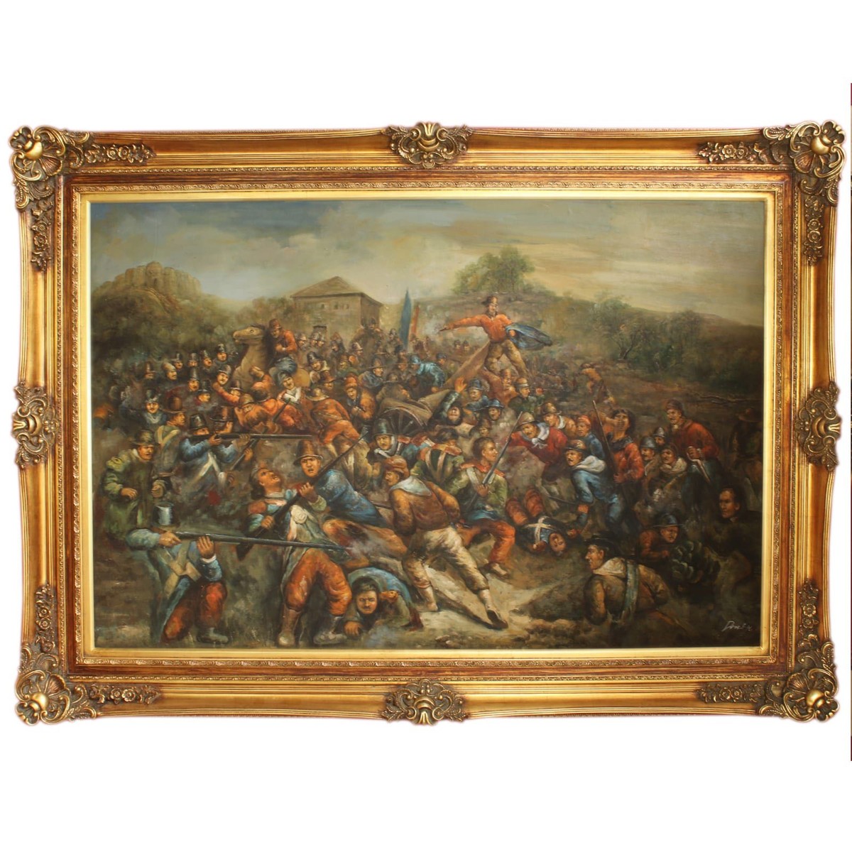 Énorme peinture à l'huile baroque peinte à la main danse or 225 x 165 x 10 cm - Massive material Énorme peinture à l'huile baroque peinte à la main danse or 225 x 165 x 10 cm - Massive material
