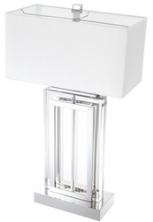 Casa Padrino lampe de table de luxe argent / blanc 38 x H. 67,5 cm - Mobilier Hotel & Restaurant