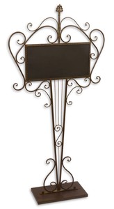 Casa Padrino Art Nouveau wrought iron blackboard brown 62.5 x 19 x H. 128.5 cm - Gastronomy Guest Board  
