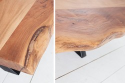 Casa Padrino table basse design en bois massif nature 120 x H. 40 cm - table de salon Casa Padrino table basse design en bois massif nature 120 x H. 40 cm - table de salon