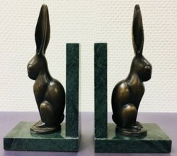 casa padrino luxus wohnzimmer hotel restaurant buchstützen bronze marmor hasen mit sockel set deko accessoires möbel
