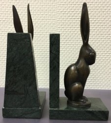 casa padrino luxus wohnzimmer hotel restaurant buchstützen bronze marmor hasen mit sockel set deko accessoires möbel