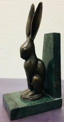 casa padrino luxus wohnzimmer hotel restaurant buchstützen bronze marmor hasen mit sockel set deko accessoires möbel